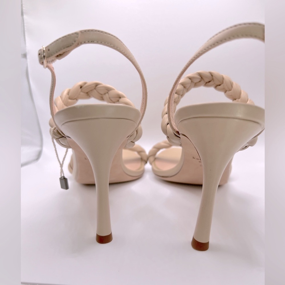 KATE SPADE New York Braided Saffron Leather Nude Slingback Sandal US 8.5 NEW - Picture 8 of 11